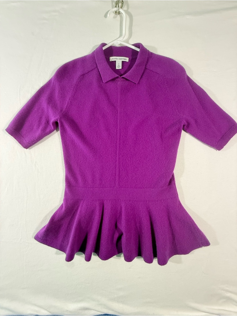 Autumn Cashmere Purple Short-Sleeve Peplum Tunic